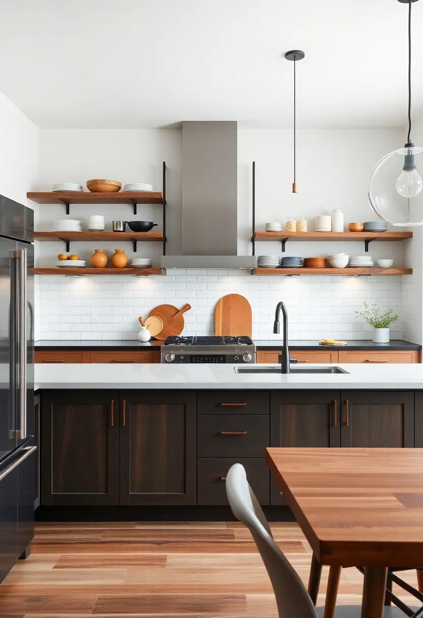 Embracing Rustic Elegance with Open Shelving In Modern Farmhouse Kitchens