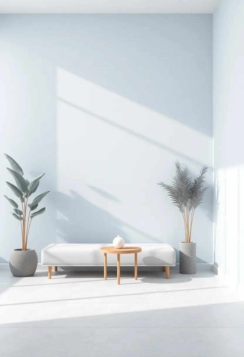 Serene Spaces Inspired by Modern Pale Blue and gray Aesthetic Harmony