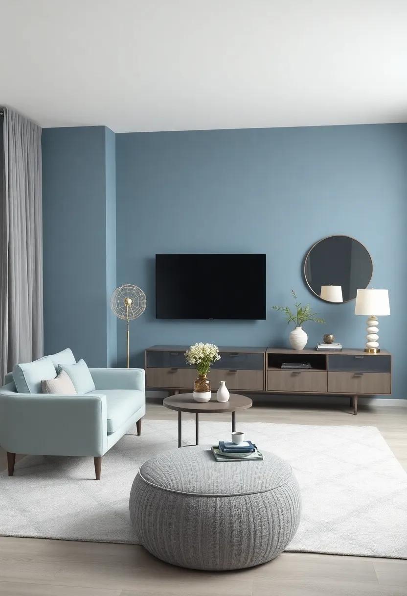 Statement Pieces:‌ Furniture That Enhances Pale ⁢Blue and Gray Elegance
