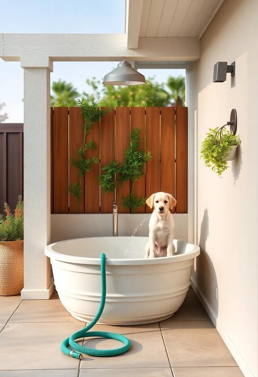 Create a ⁣Pet Washing Station⁢ with ⁤a ⁢Hose​ and ⁢Outdoor Tub