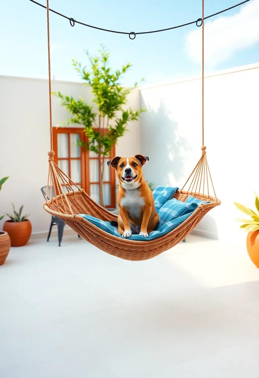 Hang⁣ a DIY Pet Hammock for Leisurely Lounging