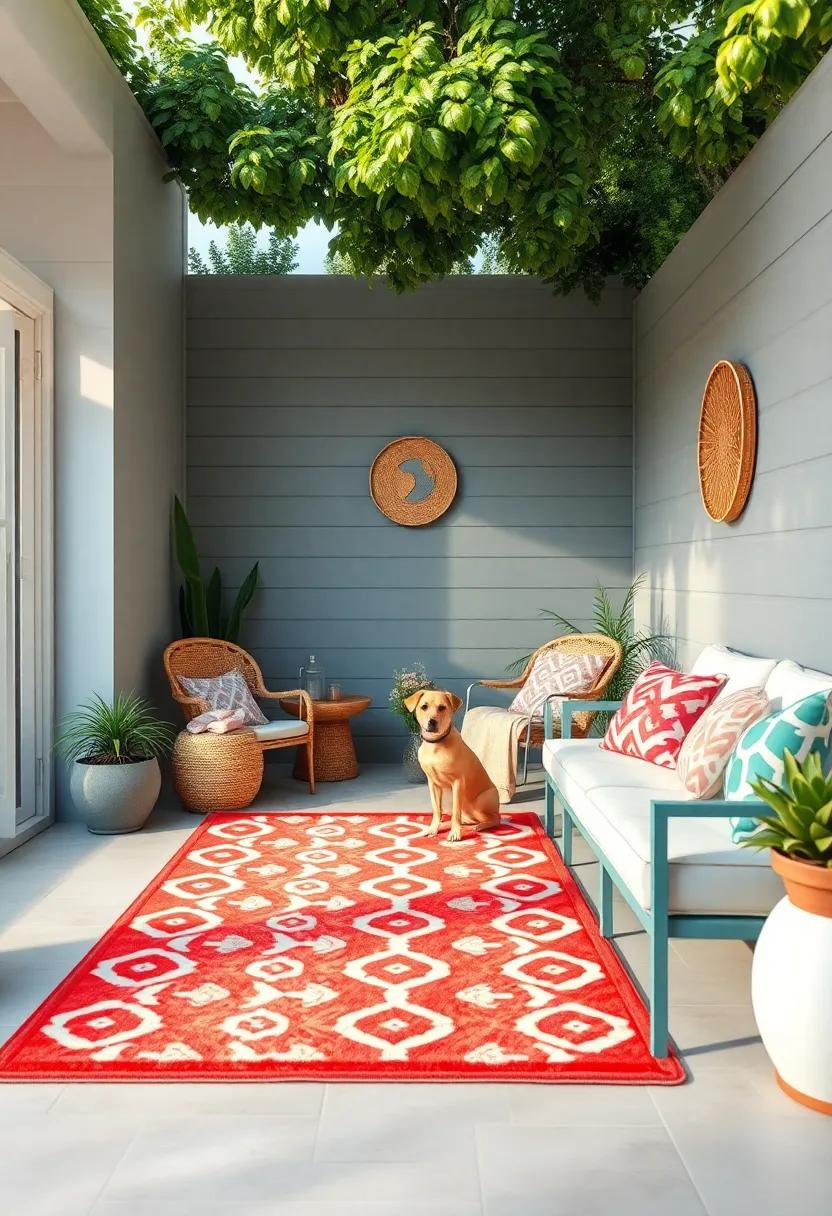 Use Colorful Pet-Safe ⁢Outdoor Rugs for a Cozy Feel