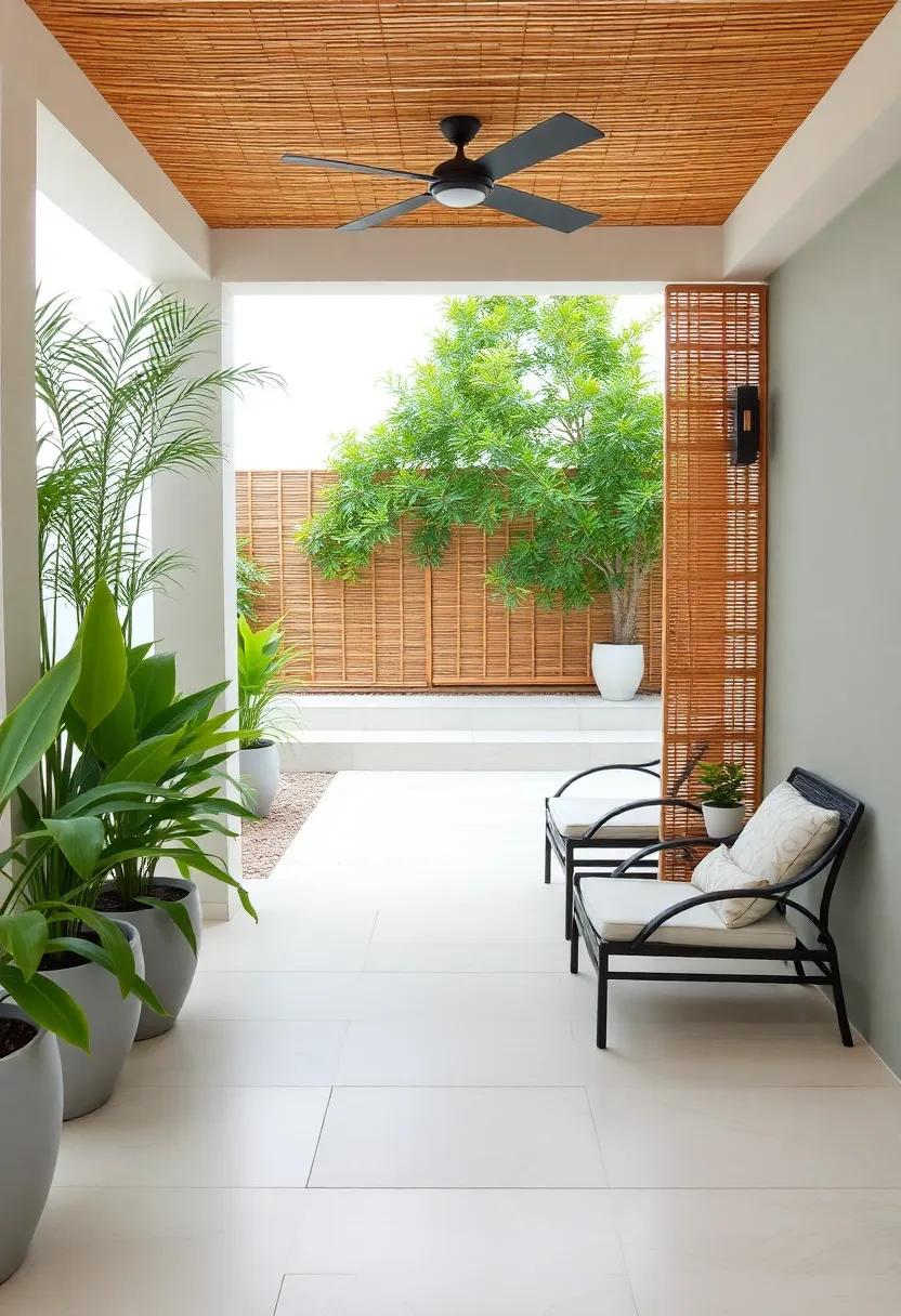Bamboo Screens: Opt‌ for eco-friendly ​bamboo screens that provide an exotic touch,⁤ offering both seclusion and style for your patio