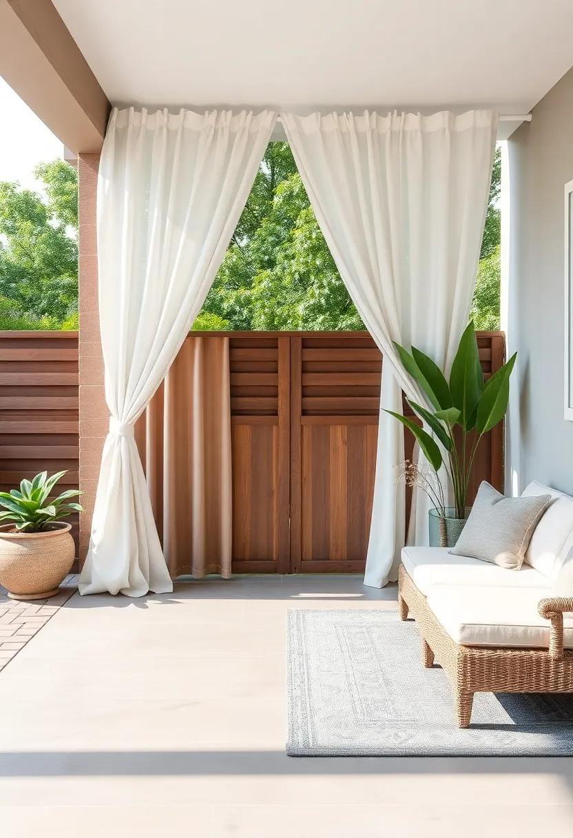 Fabric Drapes: Create a dreamy atmosphere by ‌hanging outdoor fabric⁤ drapes‌ that can be tied back‌ or drawn for an intimate feel