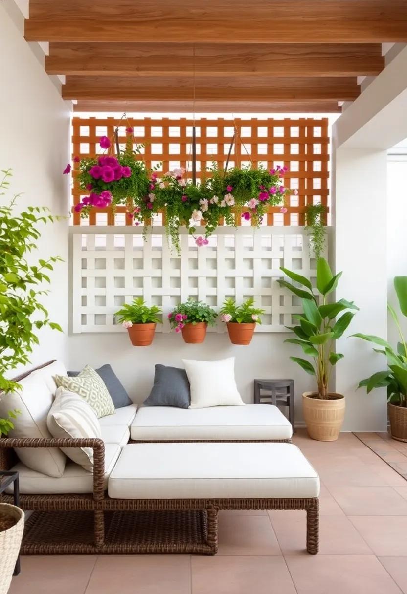 Hanging lattice:‌ Elevate your patio’s ‌privacy⁣ with ​a hanging lattice adorned with ⁣flowers, creating an airy yet shielded retreat
