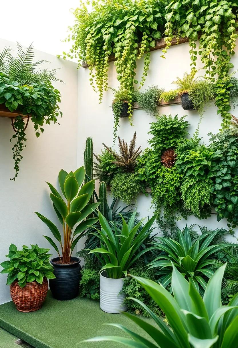 Living Green Wall: ‍Design a ⁢vertical⁣ garden made up of ⁣various plants, providing privacy​ and a refreshing‌ environment that promotes calmness