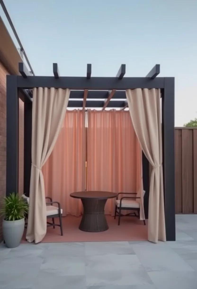 Outdoor Curtains: Install weather-resistant outdoor curtains on a pergola or frame to create a secluded, cozy nook perfect for relaxation
