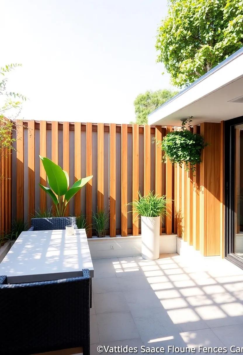Vertical Wooden Slats: Embrace a modern aesthetic by installing‍ vertical ‌wooden slats that offer both⁤ style and privacy⁣ while allowing light‍ to ‌filter through
