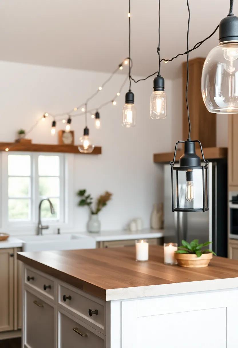 Lantern String⁢ Lights:‌ Drape lantern string ⁣lights⁢ around your⁤ kitchen island for ‌a casual, ⁣festive touch that creates a ‌warm atmosphere