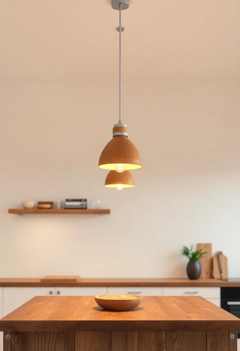 Wooden ⁤Suspension lights:⁤ Use wooden suspension lights to create a warm overhead glow that complements⁢ the natural elements in‍ your kitchen