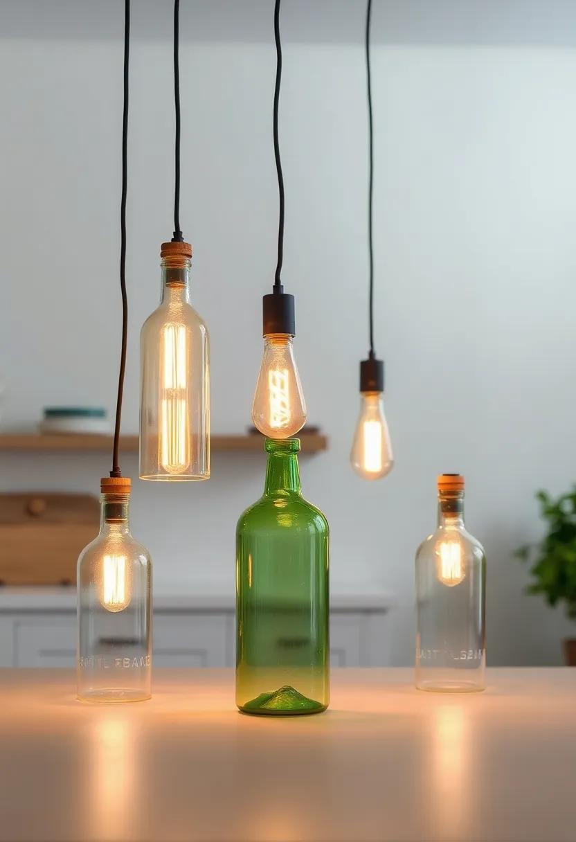 Glass Bottle Lights: Transform ​old glass ‍bottles into whimsical light fixtures⁣ that ‍bring ‍a playful yet refined ⁢look to your kitchen