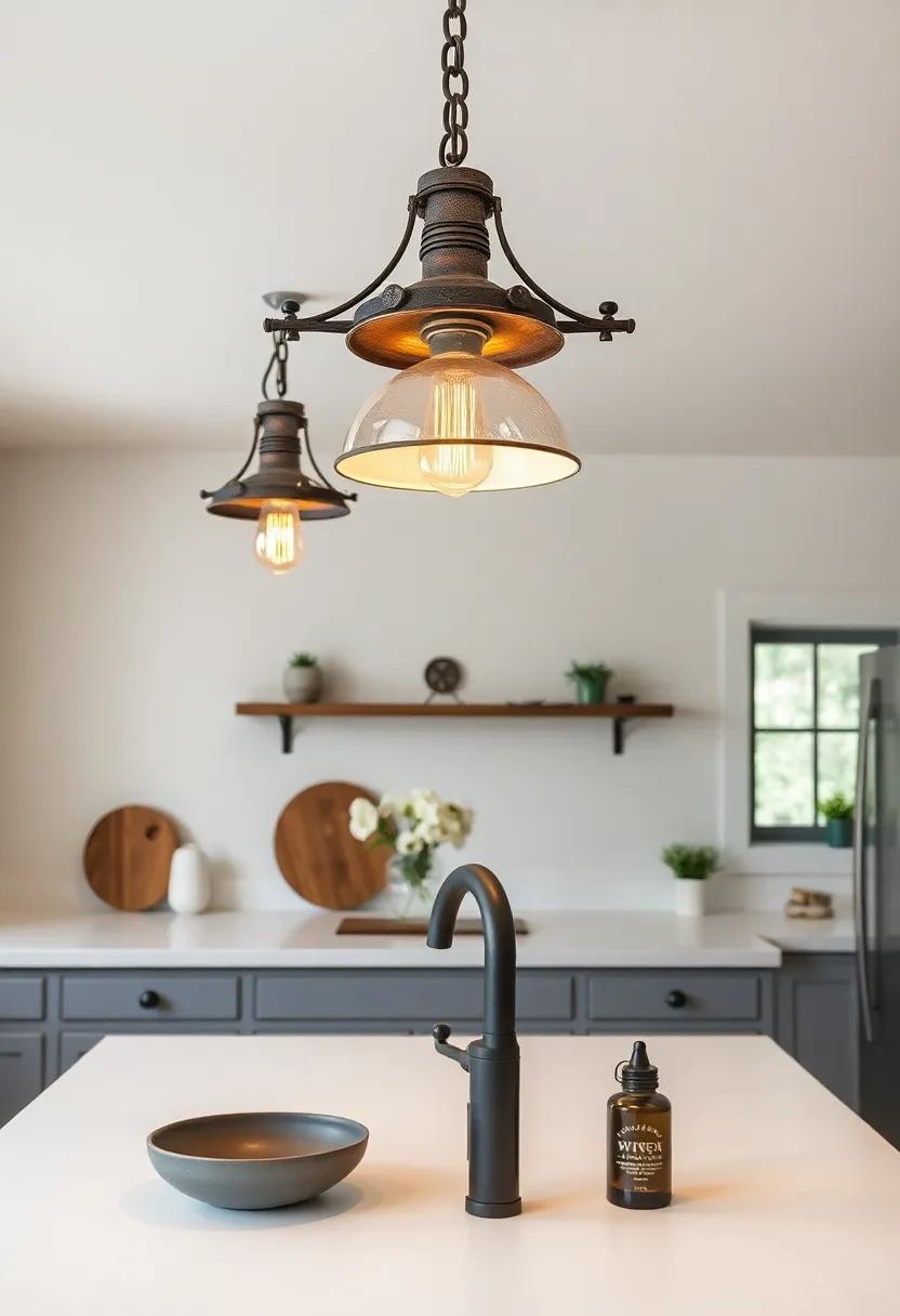 Vintage ‌Railway Lights: Incorporate reclaimed‌ railway lights‌ for a touch of industrial⁣ history, providing a ⁤rugged yet attractive presence above your island
