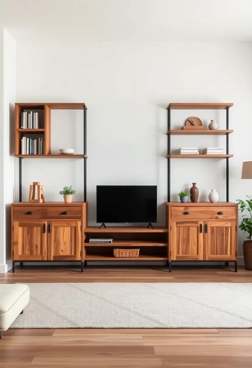 Farmhouse style Modular Unit: Choose a modular unit that offers both open and closed storage, perfect for adapting to different styles⁢ while maintaining rustic simplicity