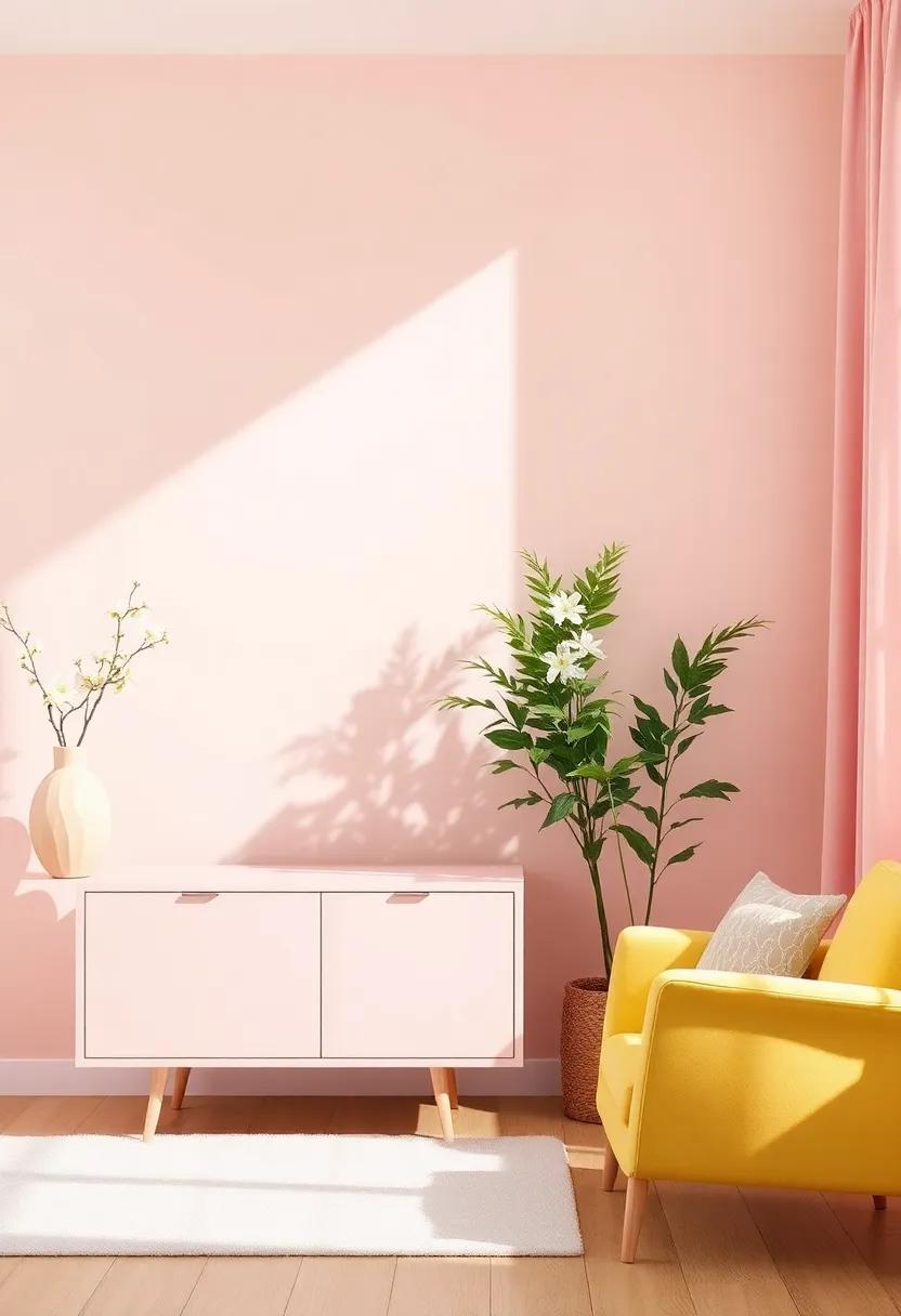 Spring Awakening: Soft pastels like blush pink, mint green, and buttery yellow bring a fresh, airy vibe to your space, perfect for invigorating the senses as nature blooms
