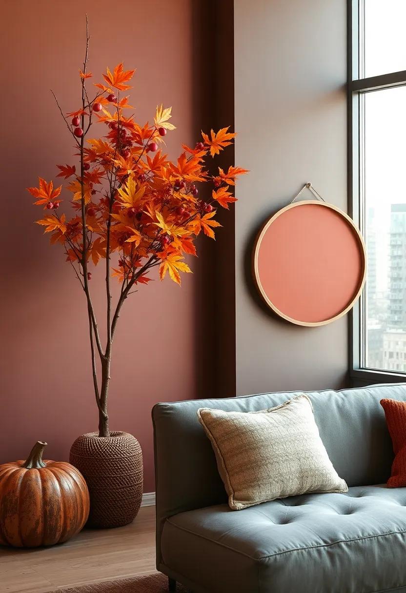 Autumn Harvest: Rich oranges, deep burgundies, and earthy browns evoke the cozy feeling of autumn, providing warmth and a sense of comfort for cooler months
