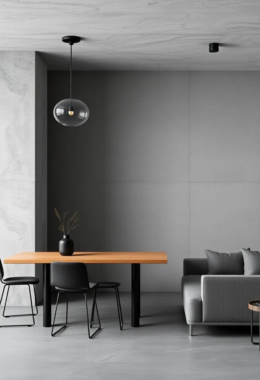Urban Chic: Slate gray, industrial black, and concrete tones lend an edgy, contemporary vibe, ideal for loft living and modern urban environments