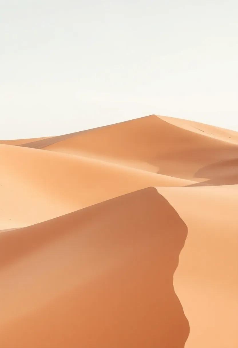 Desert Dunes: Warm sandy beige, muted rust, and dusky terracotta reflect the serene beauty of desert landscapes, perfect for a calm and earthy aesthetic