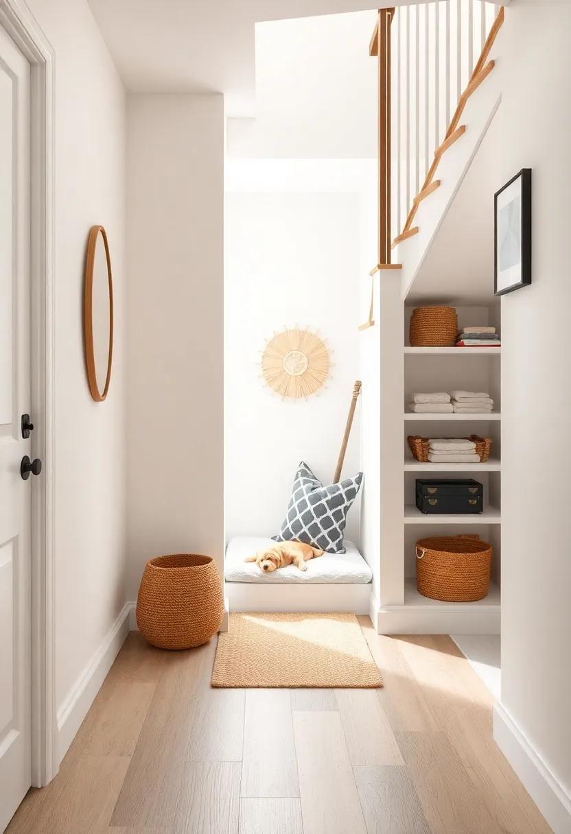 Utilize ⁣the often-overlooked ⁢space under stairs by crafting a custom​ pet nook with ⁣built-in ‌shelves for food and belongings, complete ⁢with ‍a cute bed tucked away in the corner