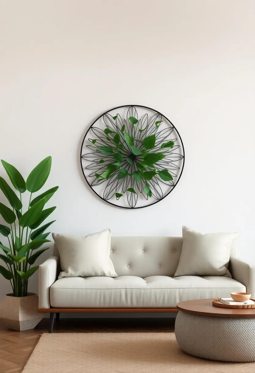 Incorporating Greenery With Metal ​art For A Fresh Look