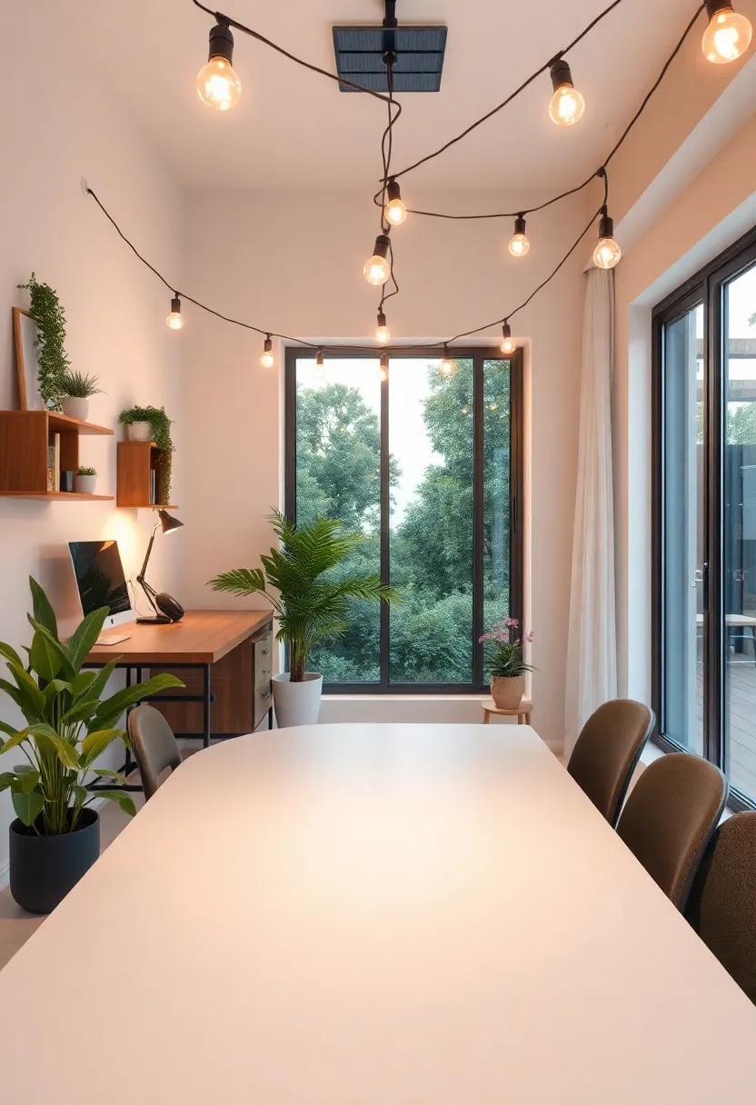 Transform your workspace with solar-powered string ​lights ​that add⁣ warmth and ambiance while reducing your carbon footprint