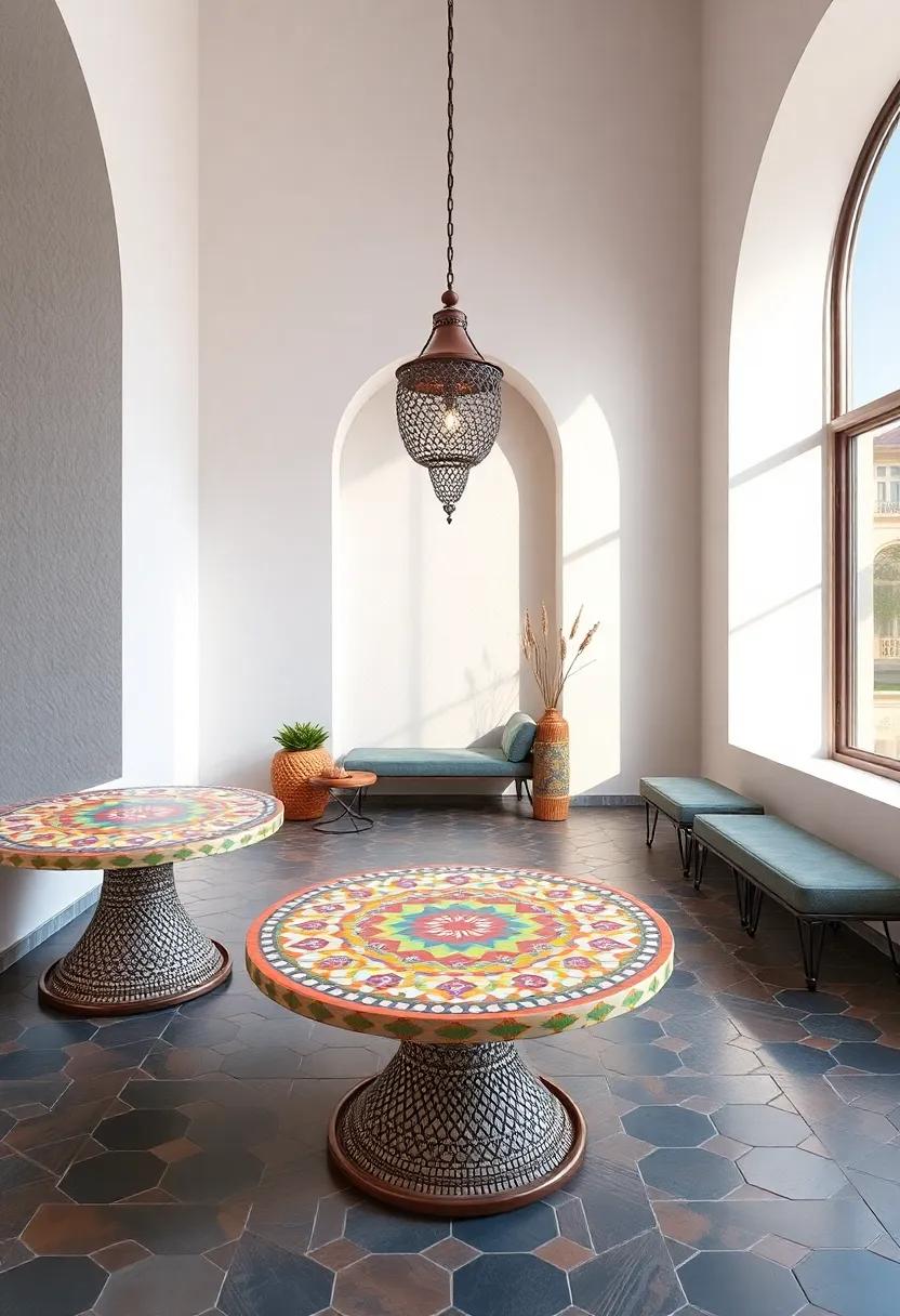 Exploring the Vibrant Patterns and ‌Colors of Moroccan-Style Mosaic Tables