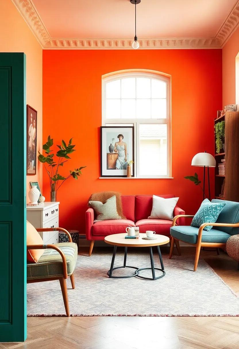 Embracing Vintage ​Charm Through Colorful Wall Treatments and ⁤Bold Hues