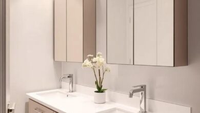 Amplifying Space: The Elegance of Mirrored Cabinets in Small Bathrooms