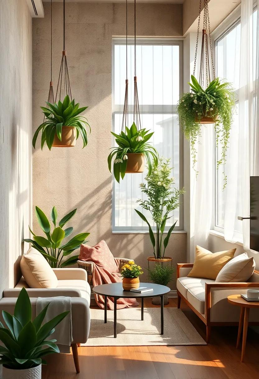 Textured Macramé Planter Holders Draping Below a Vintage Chandelier for an​ Eclectic Mix of Boho and Classic ⁣Styles