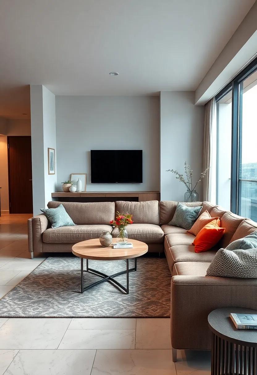 Arrange a sectional ‌with‍ a reclining​ feature alongside a compact coffee table to maximize comfort without ‌sacrificing style