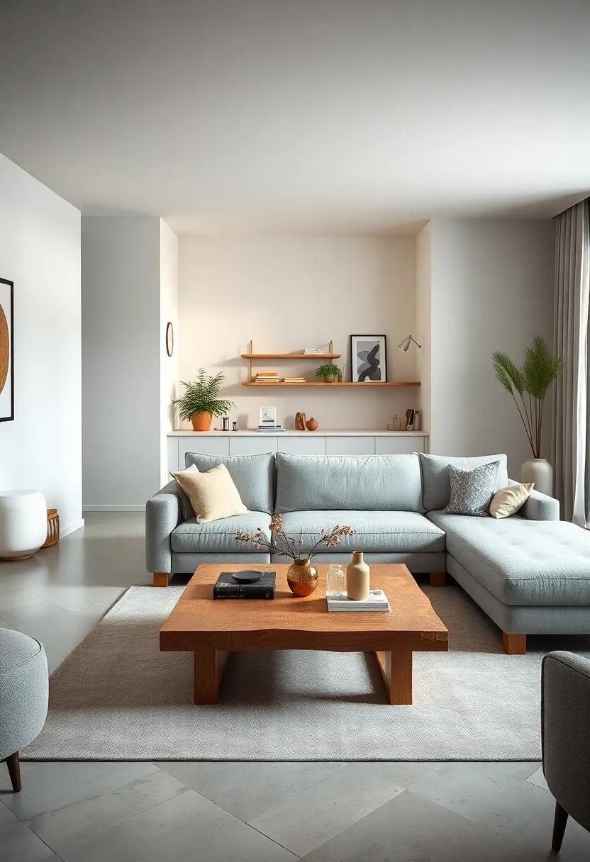 Position a modular sectional to create flexible seating arrangements, combined with ‌a lightweight coffee table that ⁢can be easily moved