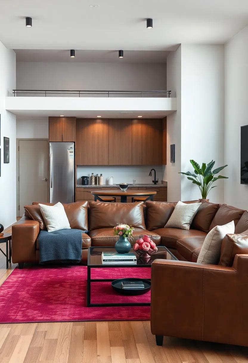 Mix industrial elements with a leather sectional and ‌a metal-framed coffee table,⁢ striking a balance between rugged‌ and refined aesthetics