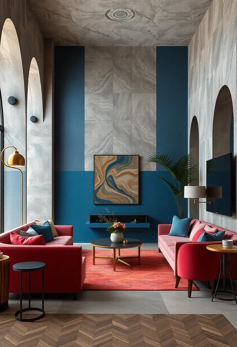 Brilliant‌ Topaz and‍ Midnight Blue Blending ‍Dynamic Energy with Art⁣ Deco Refinement