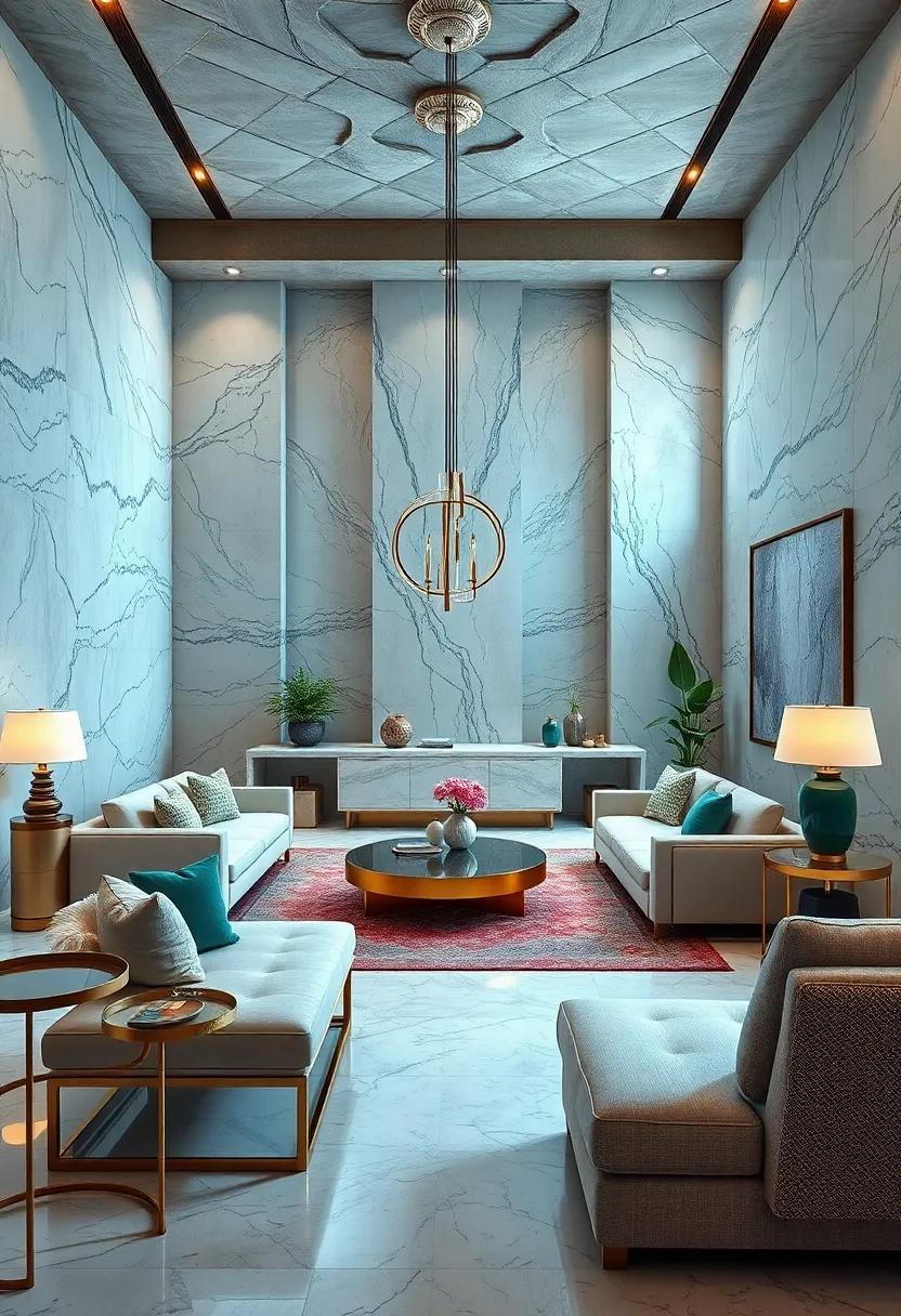 Cool ‌Silver‌ Tones ​Blending with Warm Brass for a Futuristic Art Deco Impression