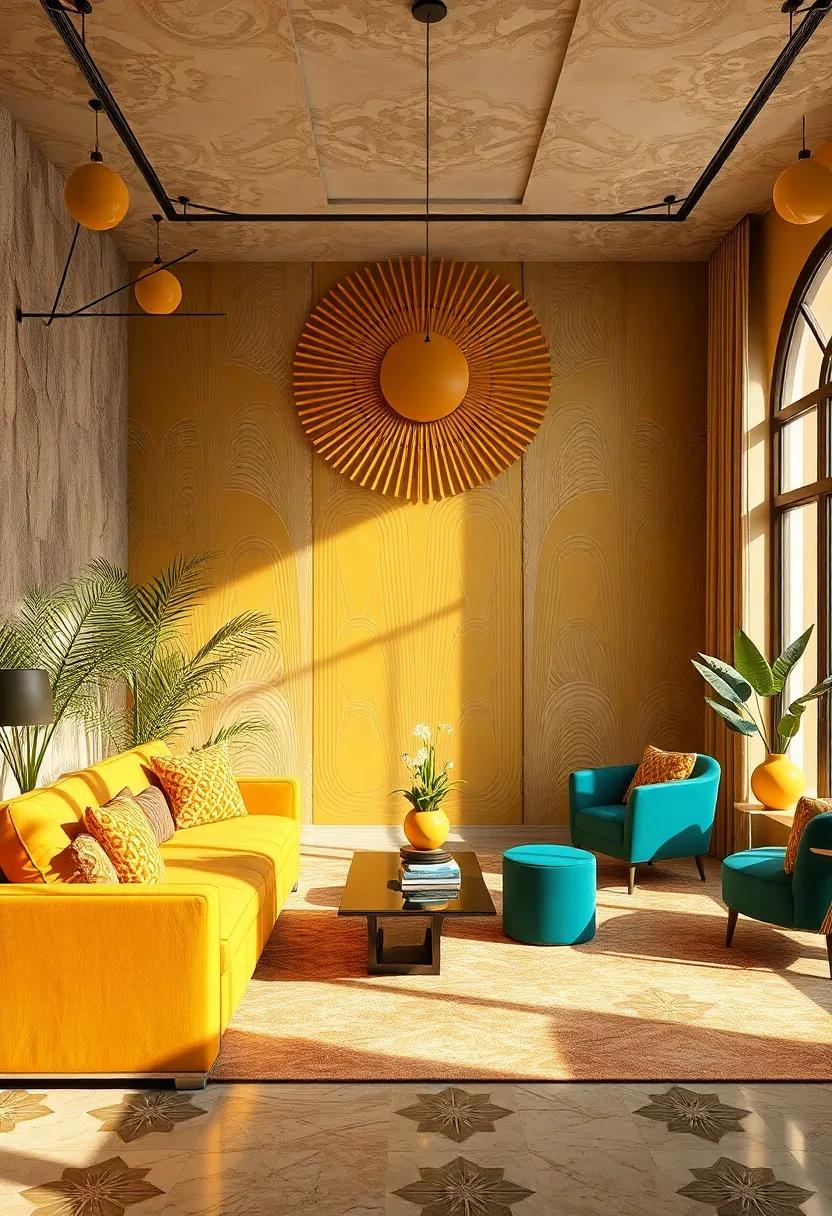 Gilded Sunbursts and Radiant Yellows ⁢Channeling the⁢ Roaring Twenties’⁤ Energy