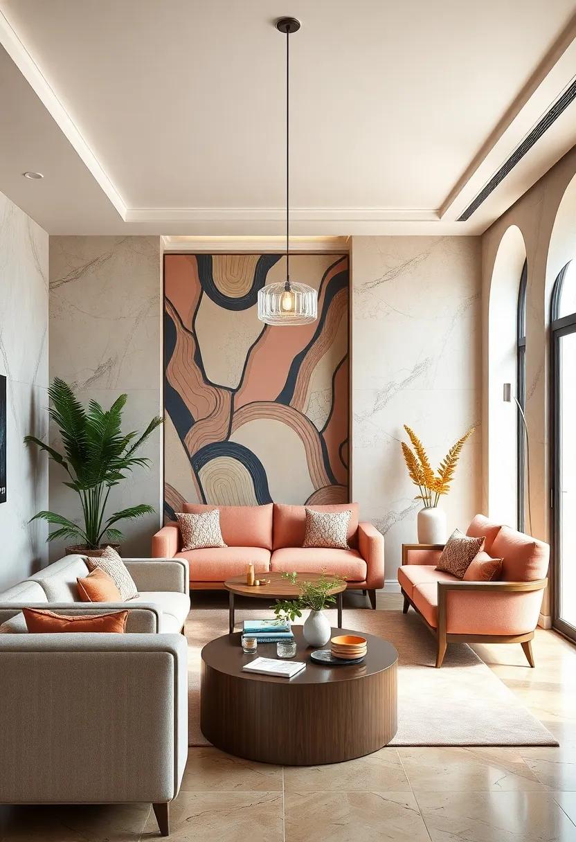 Muted Pastels⁤ Infused with Art Deco Geometry for a Delicate Modern Twist