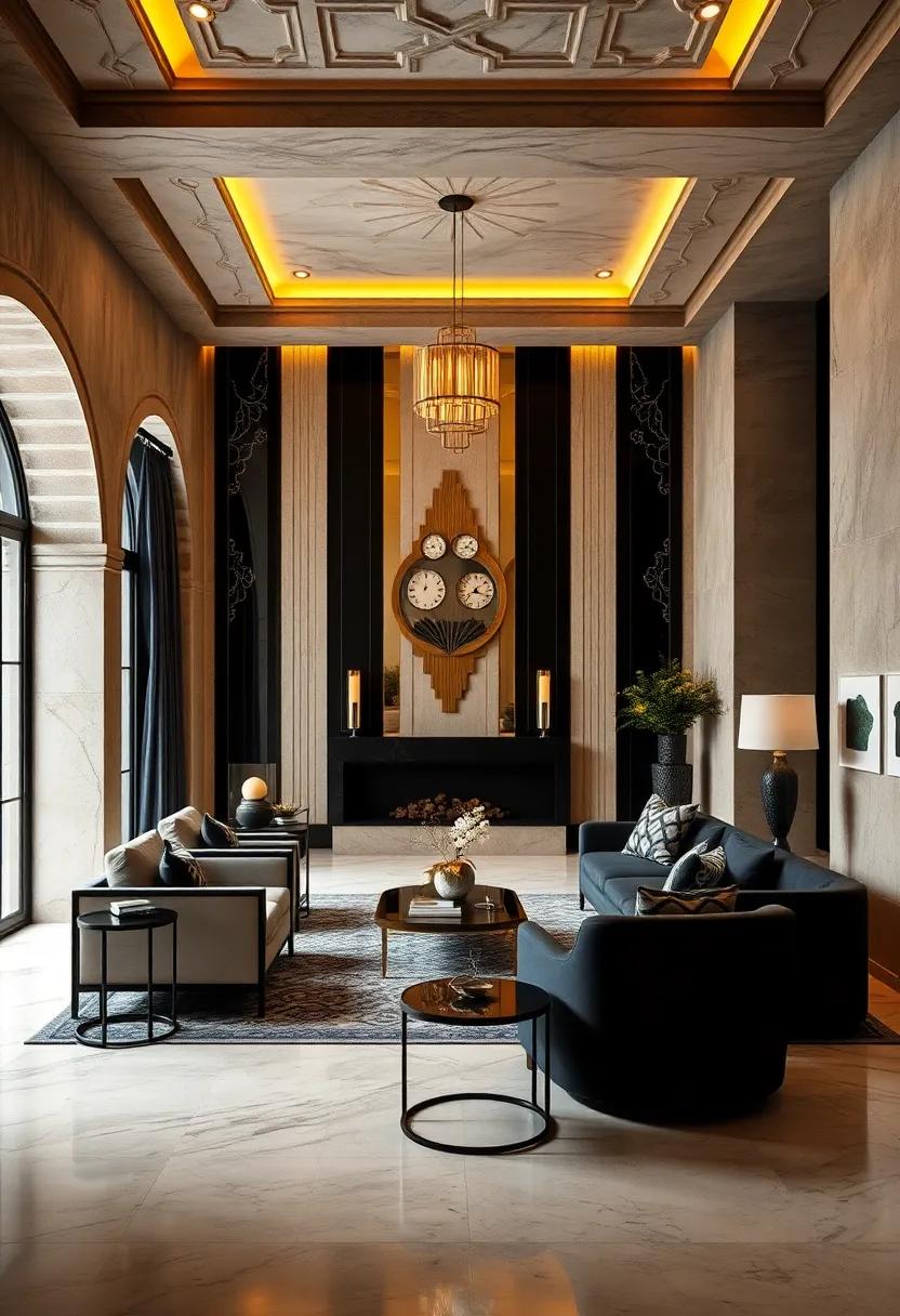 The​ Rich Contrast of⁣ Black ⁣and Gold Illuminating ​Timeless Art Deco glamour