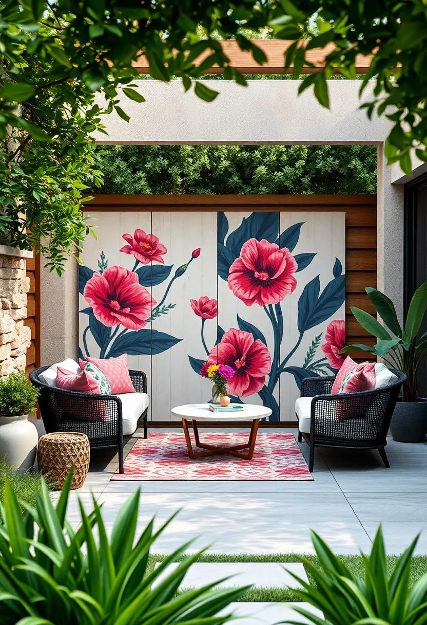 contemporary Panels ‍with Bold Graphic Floral Designs