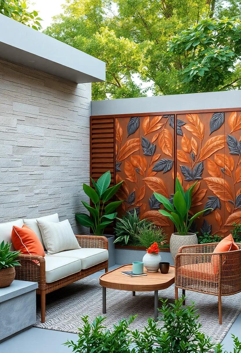 Copper Panels with Patina Finish and Leaf Impressions