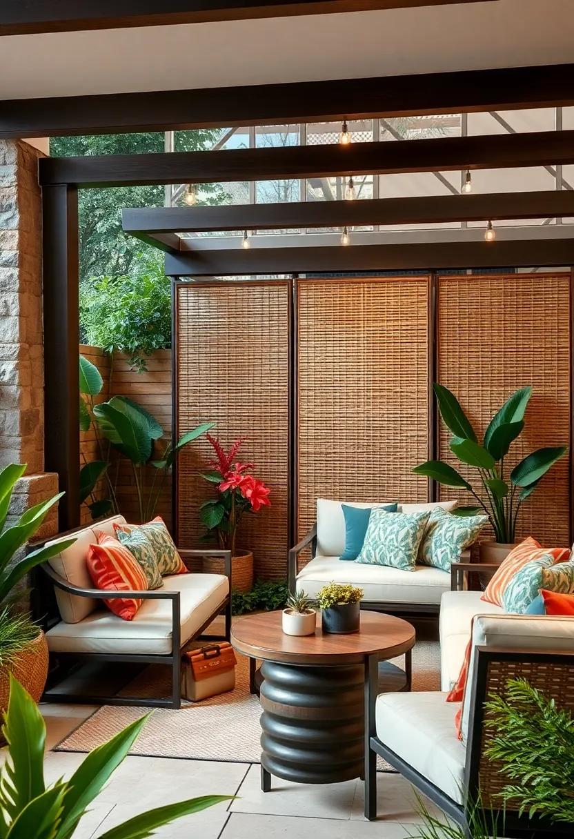 Handwoven rattan Panels for ​a Tropical Garden ⁤Vibe