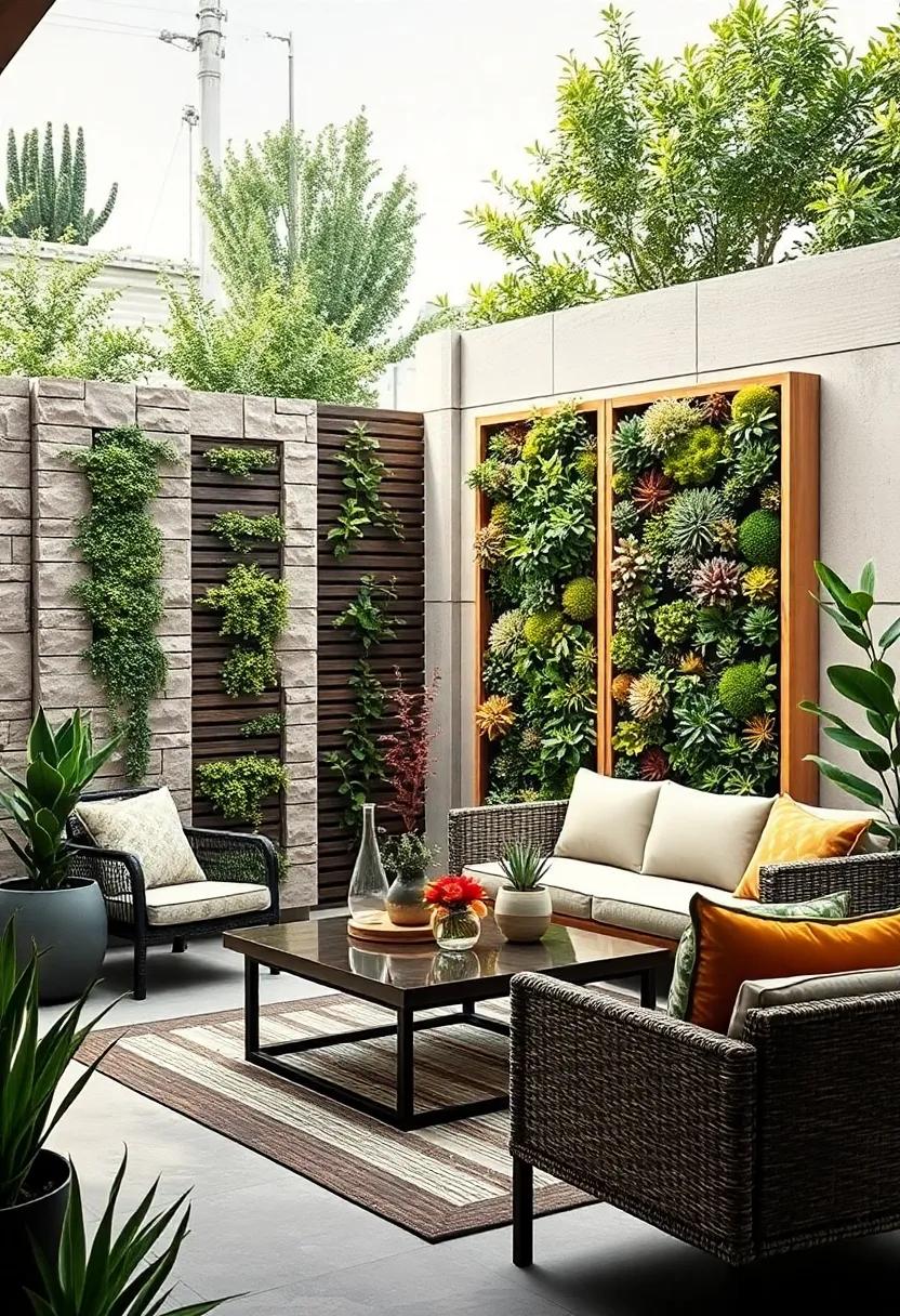 living‌ Fence Panels Featuring Succulent and Moss ⁤Installations