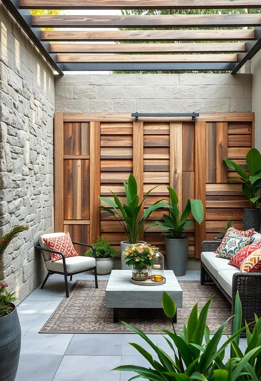 Rustic⁢ Reclaimed ⁤Wood Slats ⁢Arranged in Geometric Patterns