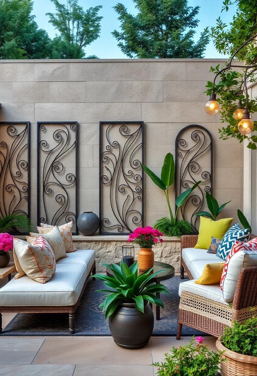 Twisted Wrought Iron Panels Evoking Whimsical Garden Tales