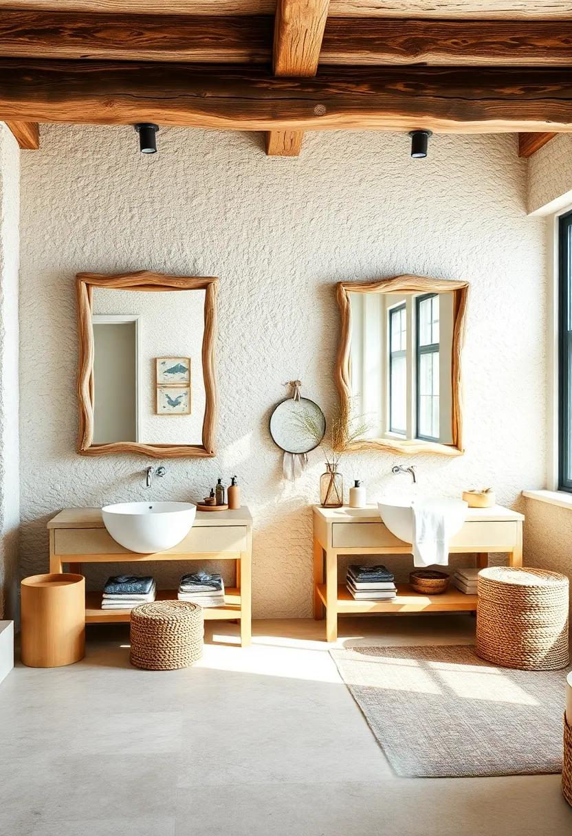 Driftwood-framed ⁤mirrors for a natural, weathered look