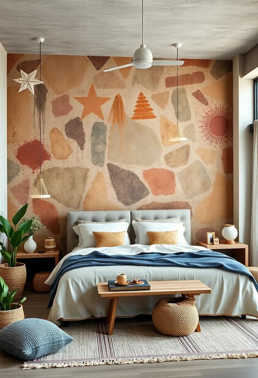 Rustic Bohemian Murals Showcasing Earthy Textures and Free-Spirited Motifs Full of Life