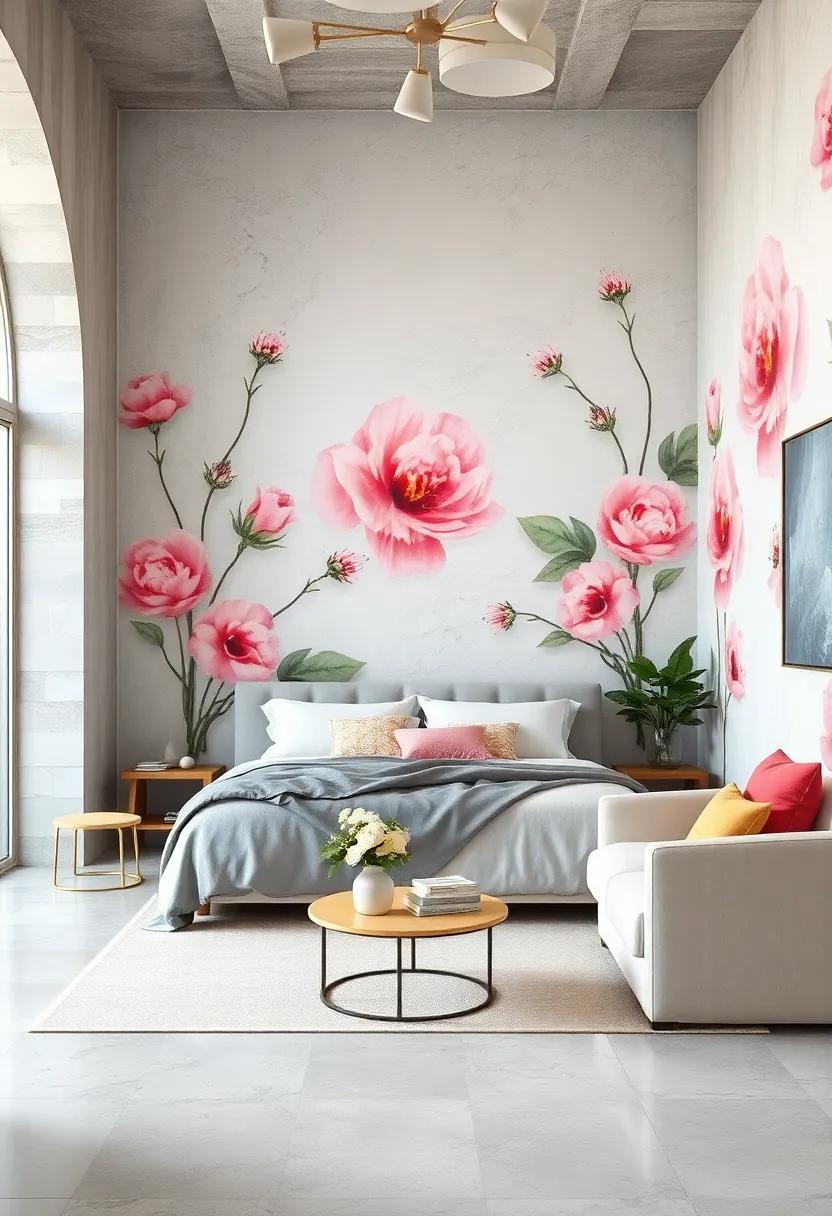 Serene Pastel Floral Murals⁣ Bringing Soft ⁣Elegance and ⁢Calm to​ Any bedroom Space
