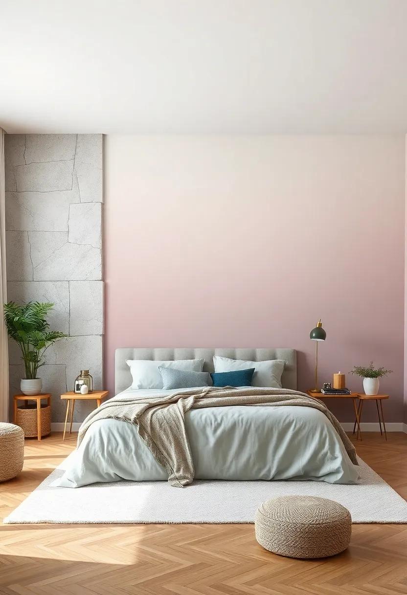 Soft Gradient Ombre Murals Transitioning ‌Seamlessly Through Calming Color Palettes for ​Subtle Drama