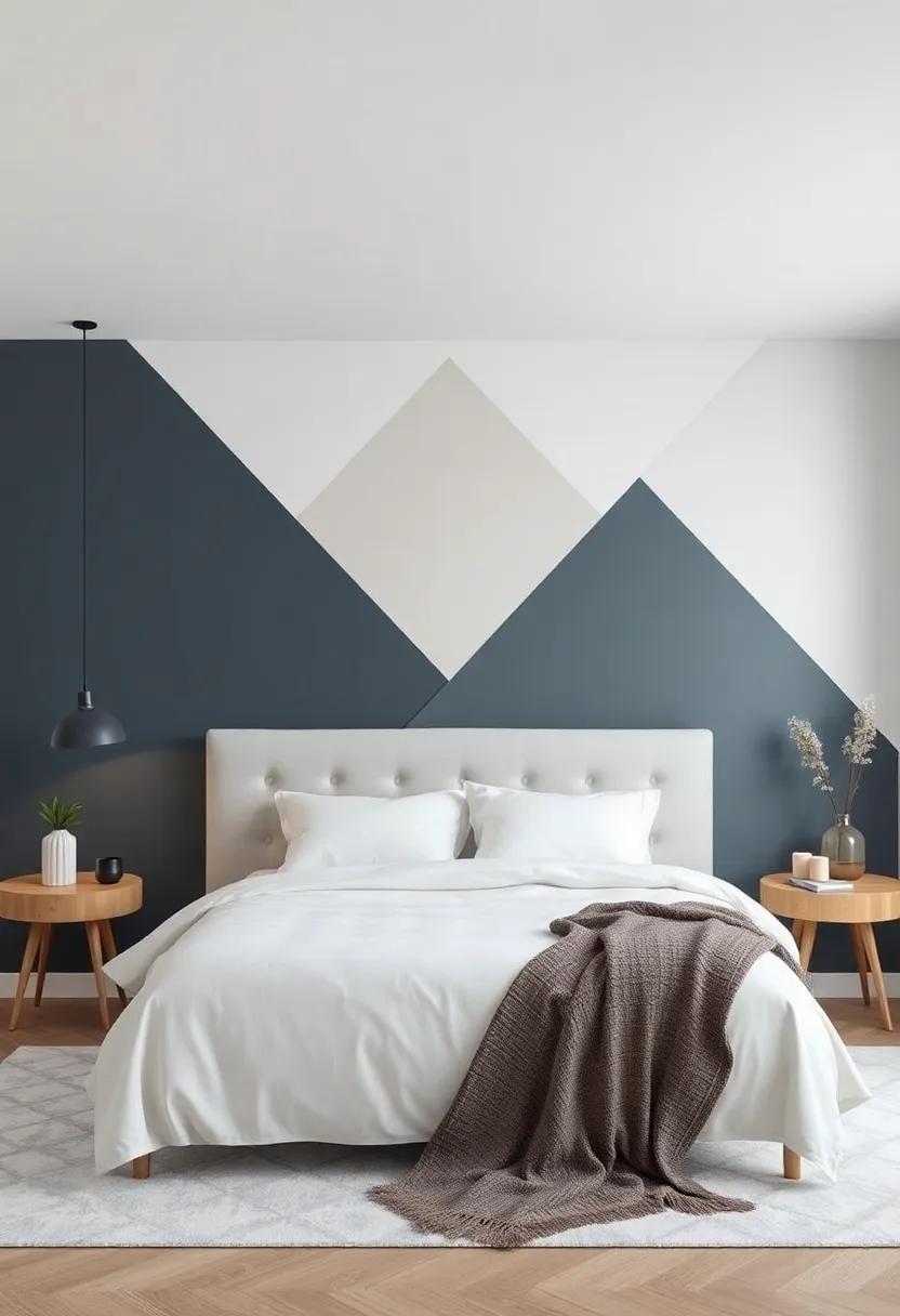 Curated Geometric Artwork: Elevating Your Bedroom Style with Creativity