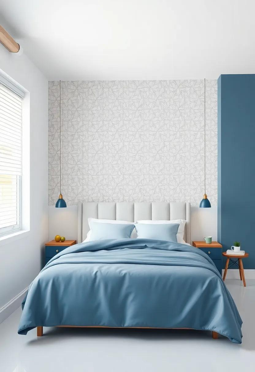 Combining Geometric Wallpaper with Solid Colors for a Balanced Aesthetic