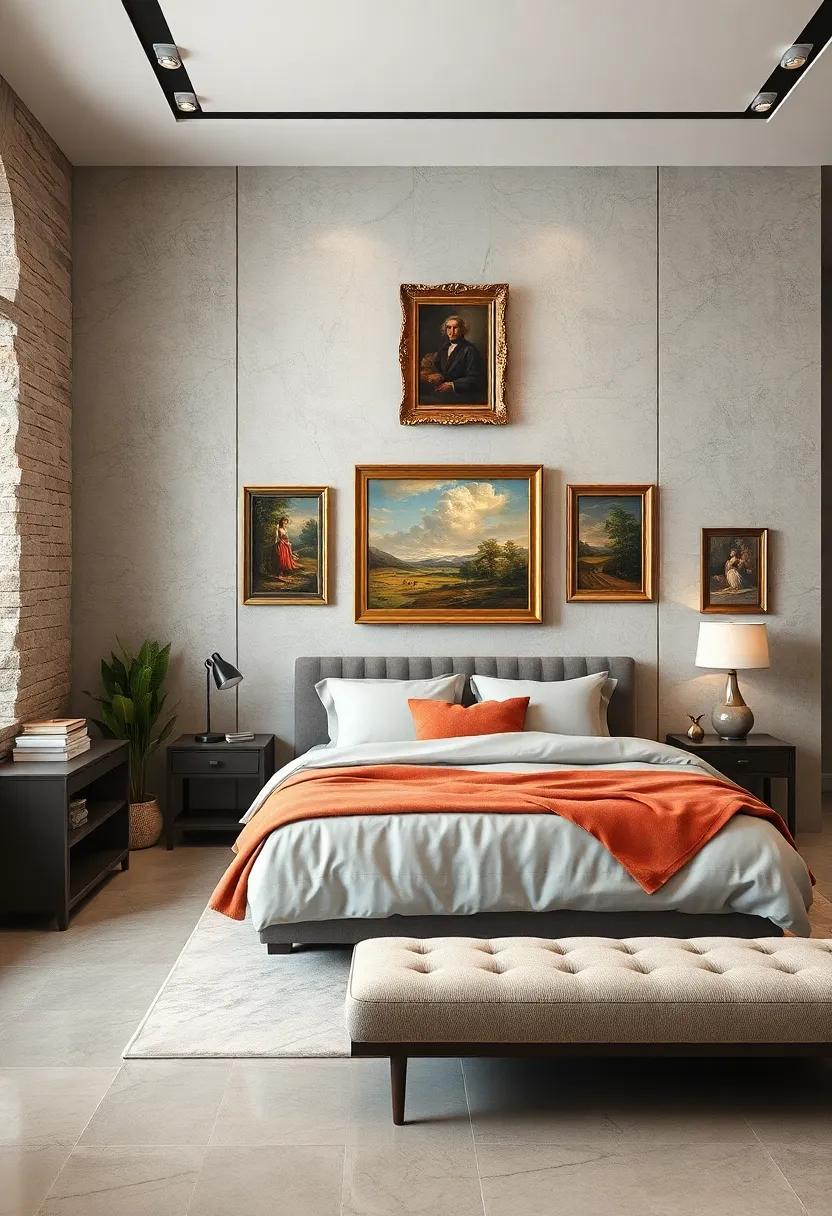 Art Gallery Inspired bedroom Walls Displaying Classic Masterpiece Replicas for a Cultured Sanctuary