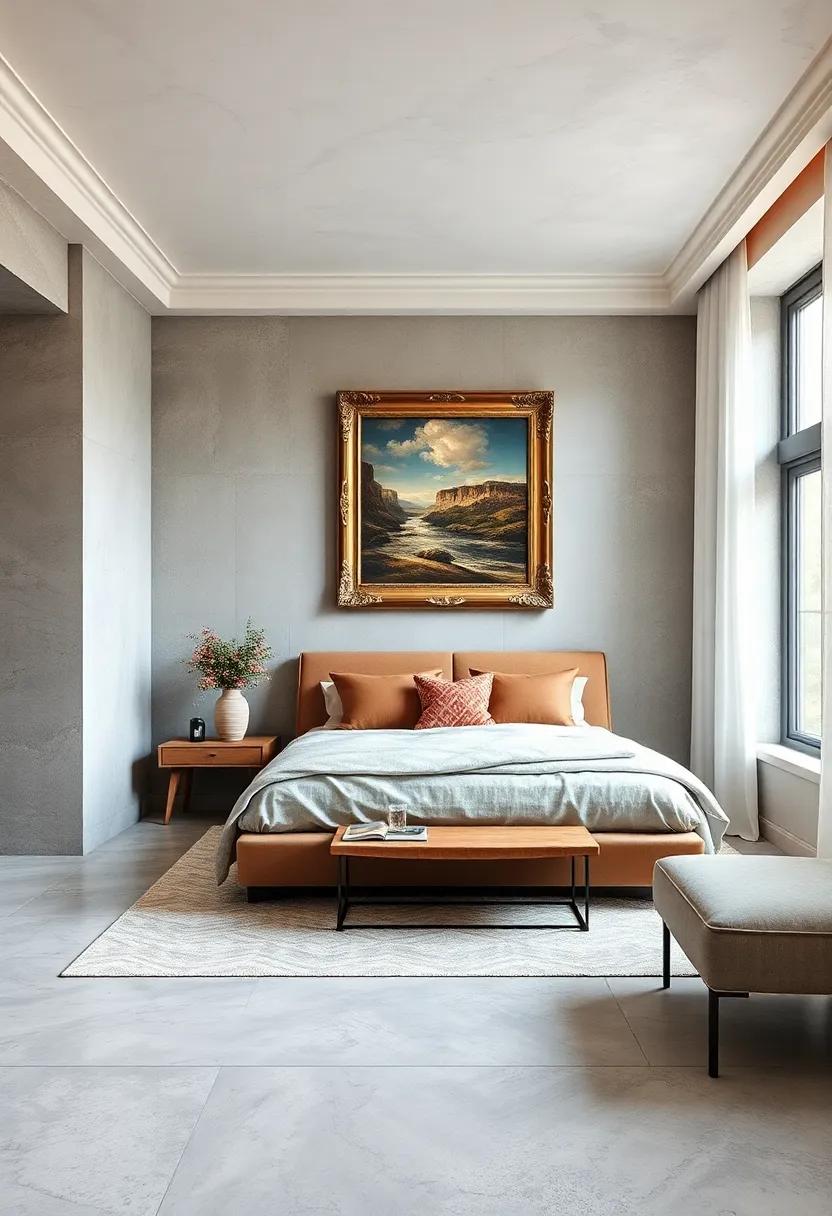 Classic​ Architecture ⁢Elements Paired with painting Replicas Bringing an Aristocratic Charm to ​Bedroom Walls